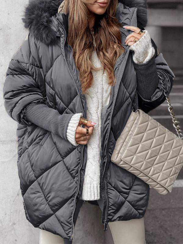 Elara — Veste ample matelassée en losanges — Amielle Paris