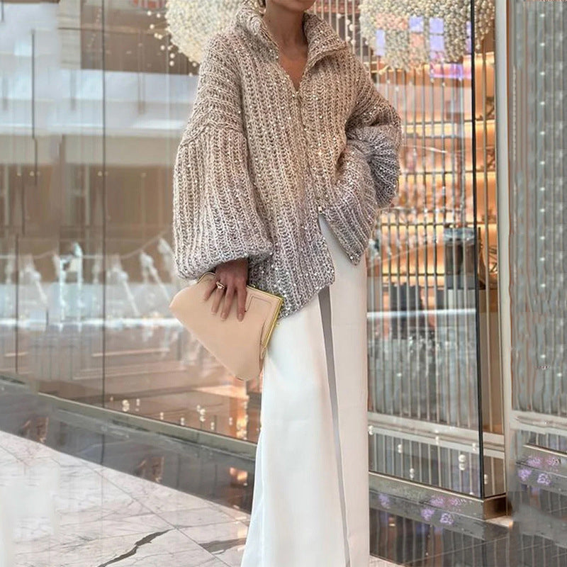 MaraKnit — Cardigan en maille à sequins — Amielle Paris