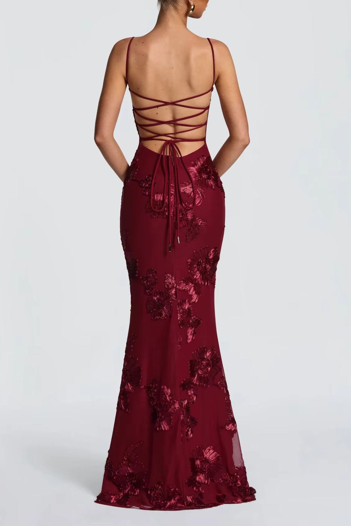 Seraphina — Robe longue à broderies florales — Amielle Paris