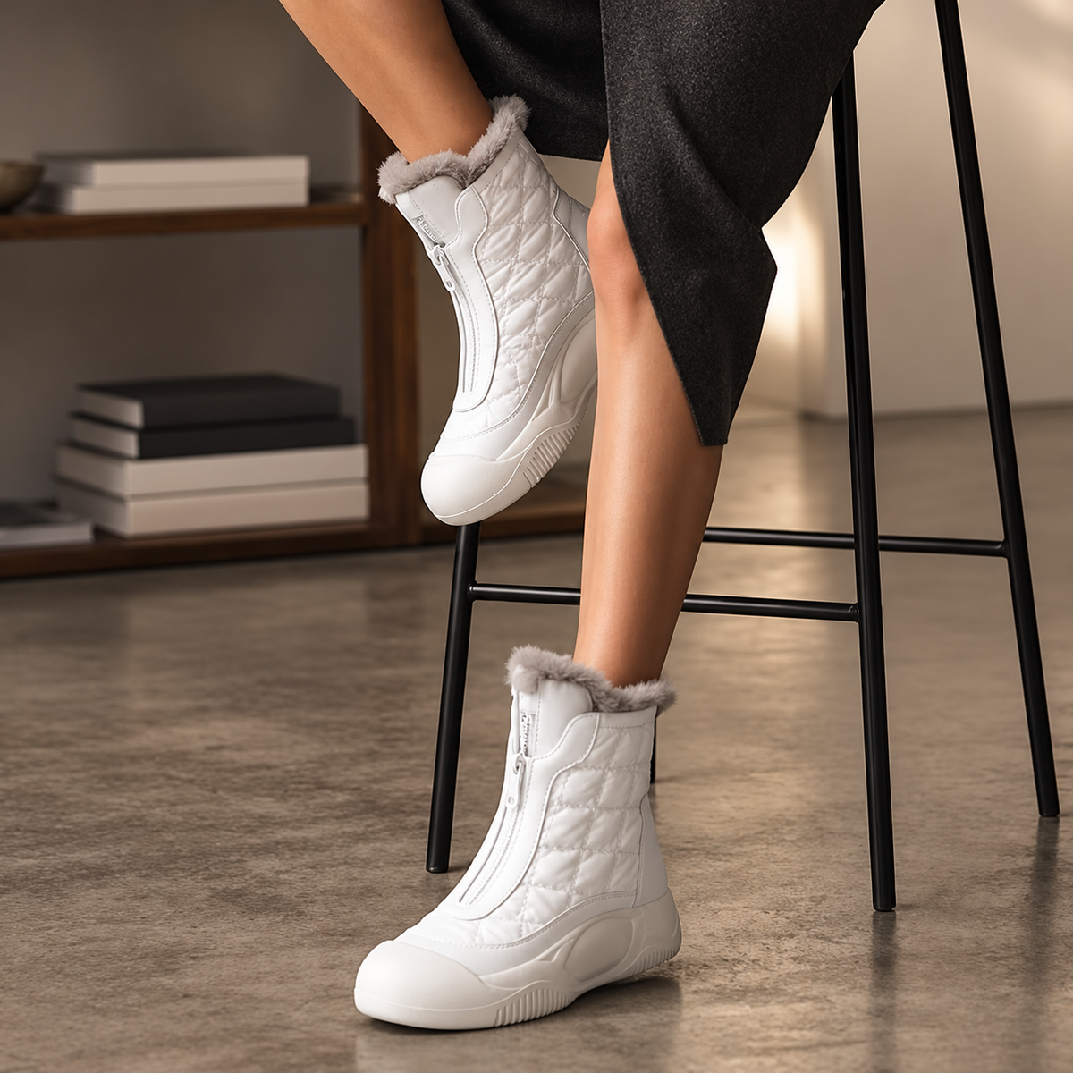 Ava — Bottes d’hiver rétro à doublure duveteuse — Amielle Paris