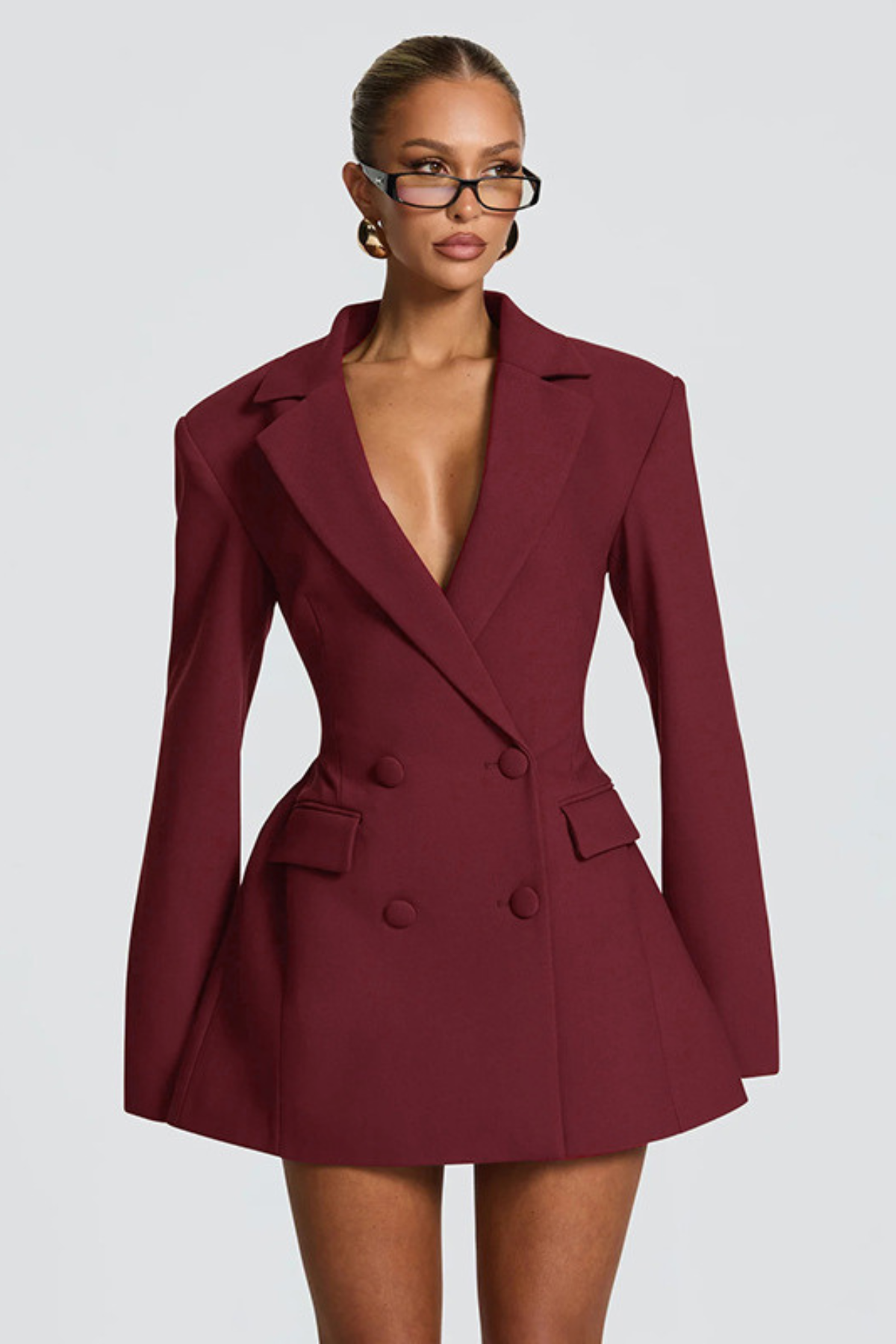 Remy — Blazer croisé cintré à basque — Amielle Paris