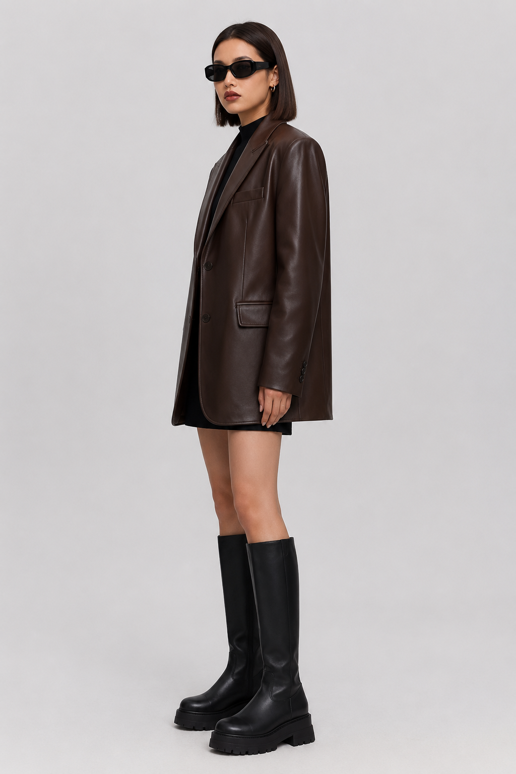 Jayden — Blazer ample effet cuir — Amielle Paris