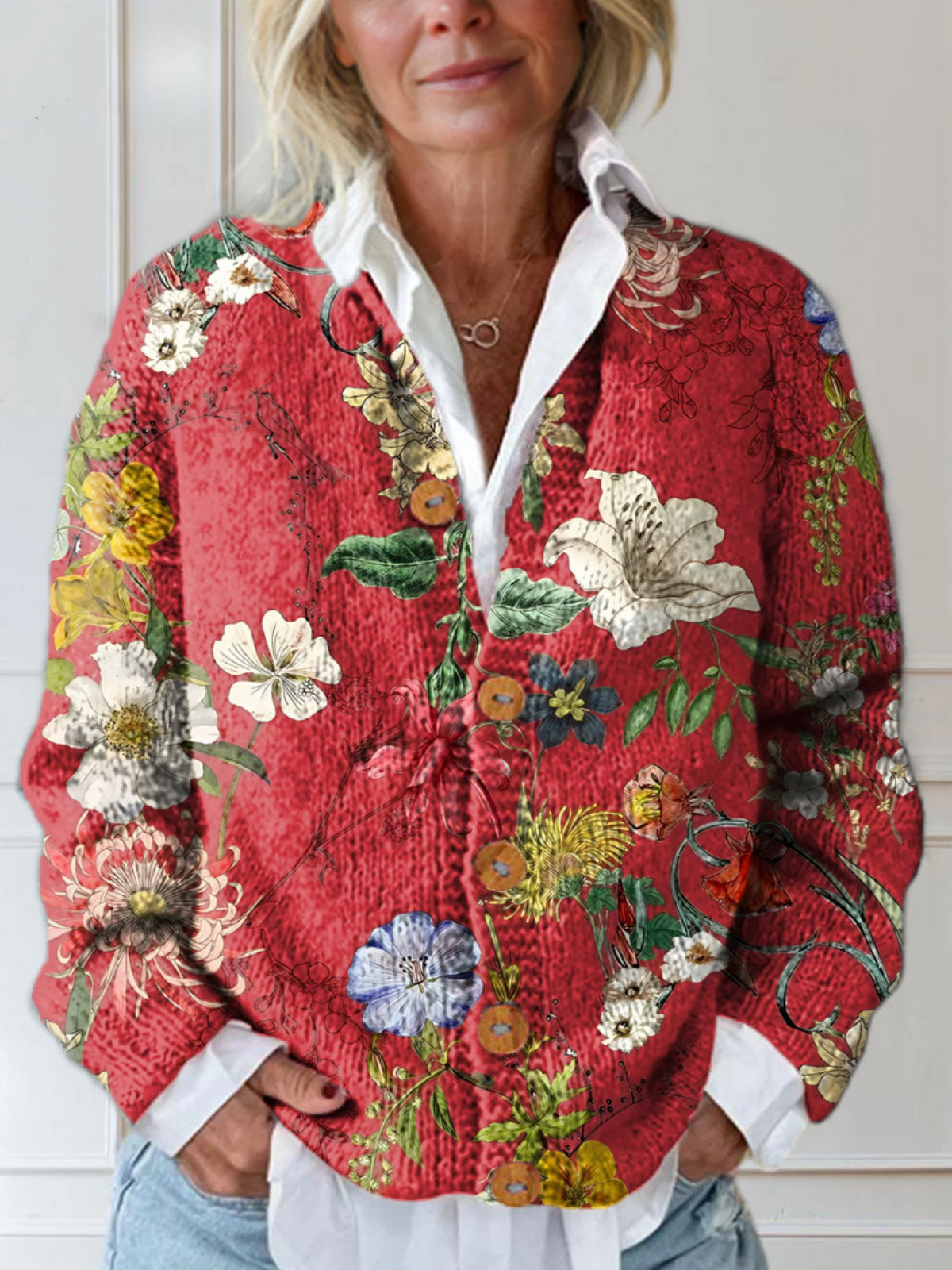 Sarah | Cardigan à imprimé floral vintage