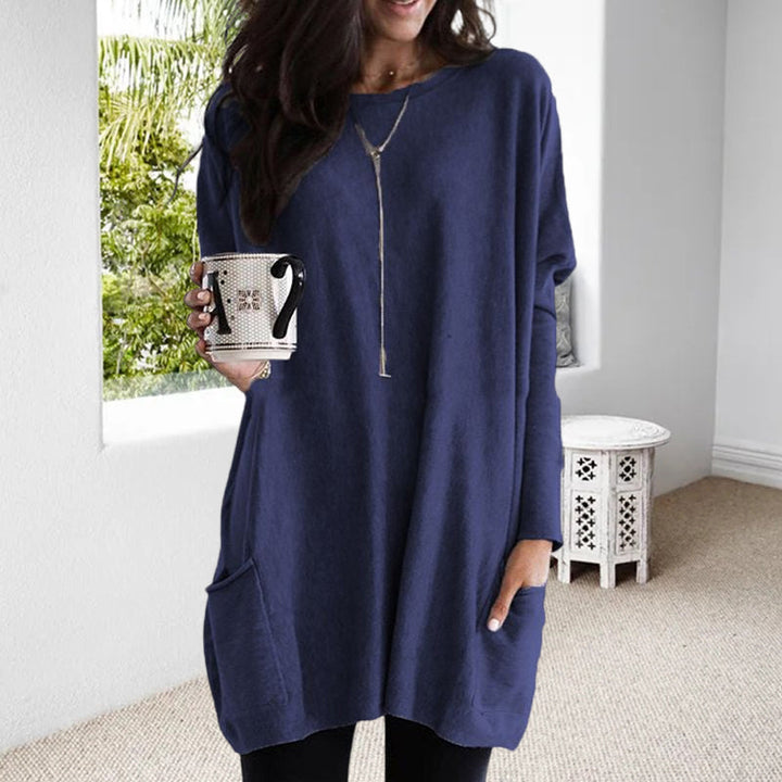 Elena — Pull long à poches latérales — Amielle Paris
