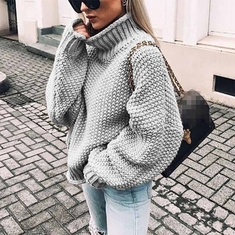 Pull ample en grosse maille à col roulé — Amielle Paris