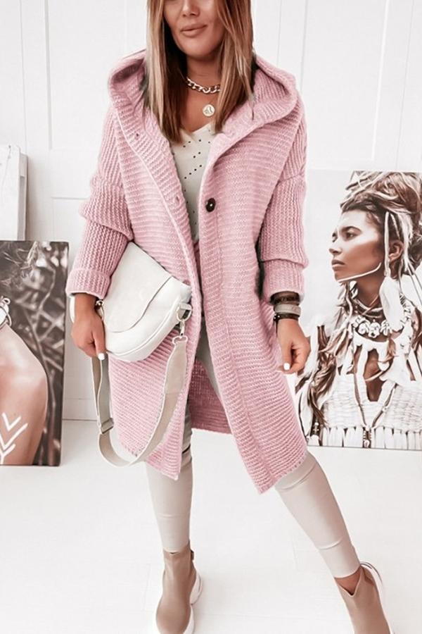 Gilet long boutonné à capuche — Amielle Paris