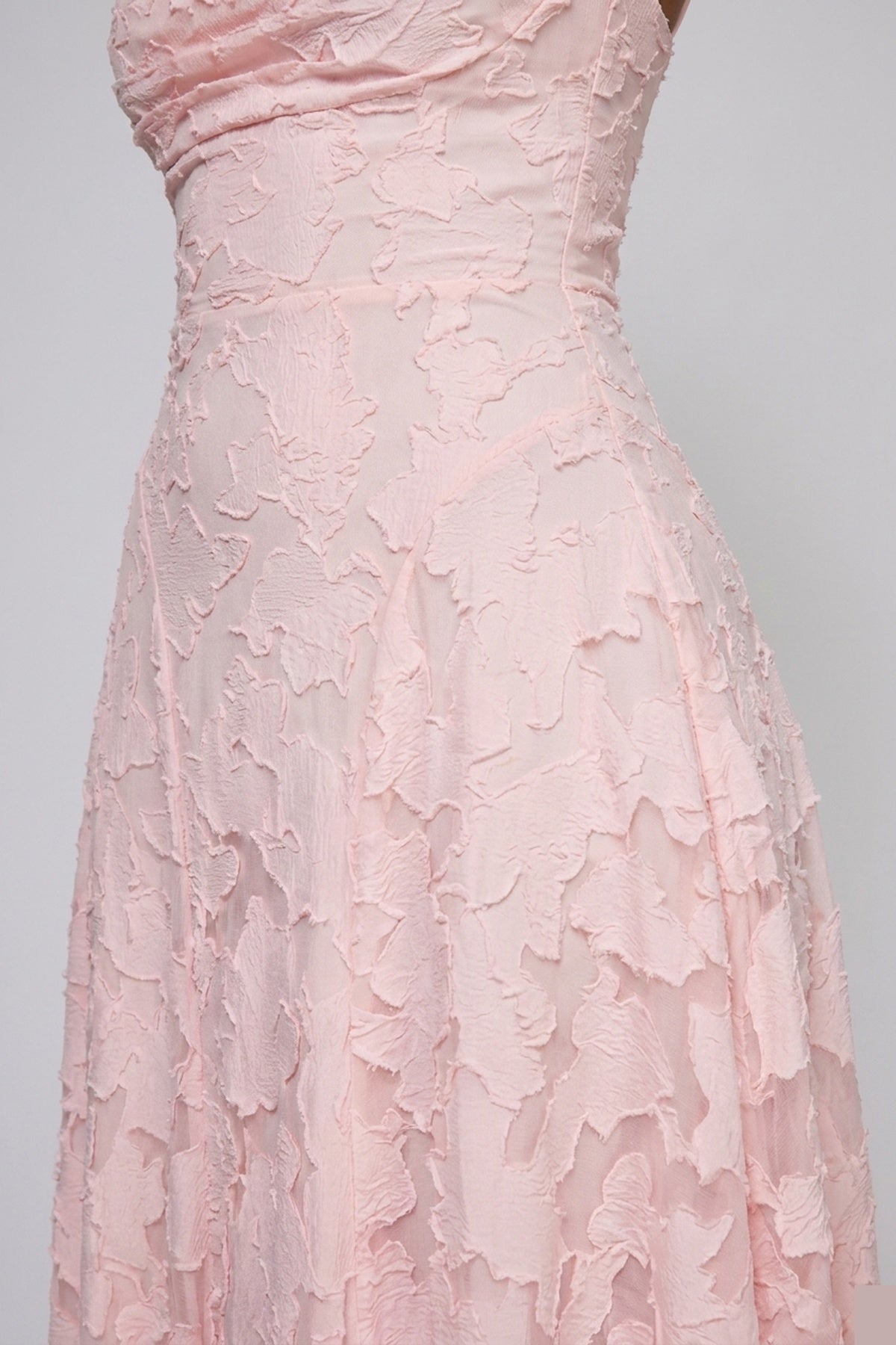 Sandra — Robe longue à motif floral dévoré — Amielle Paris