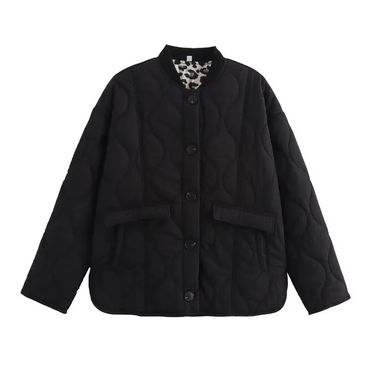 Chloe — Veste matelassée à doublure léopard — Amielle Paris