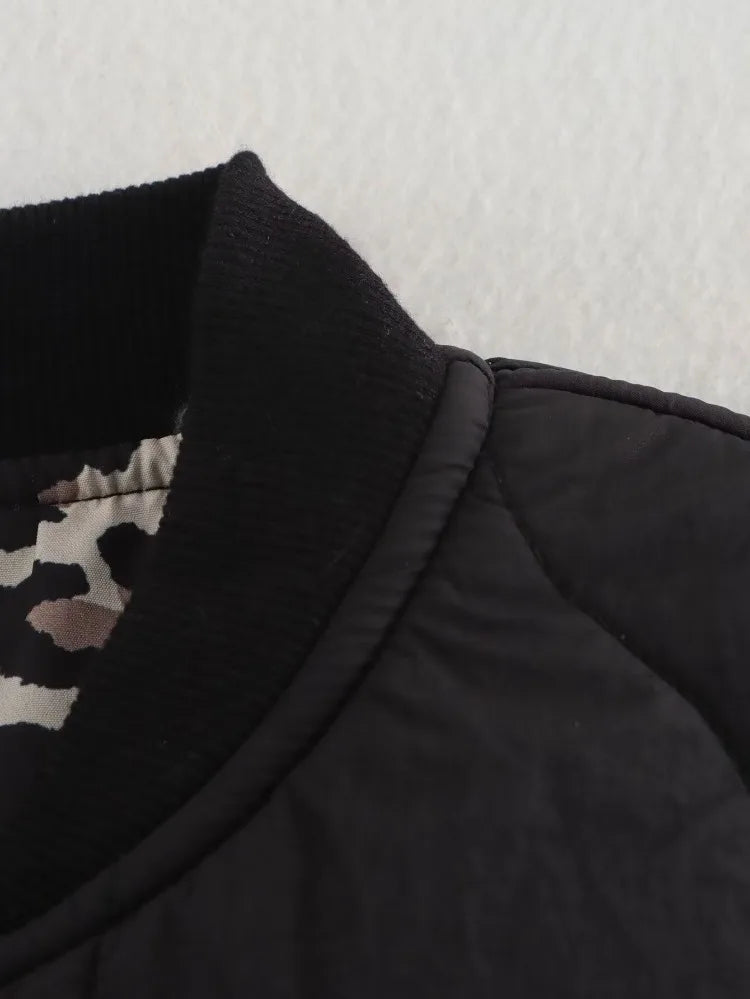 Chloe — Veste matelassée à doublure léopard — Amielle Paris