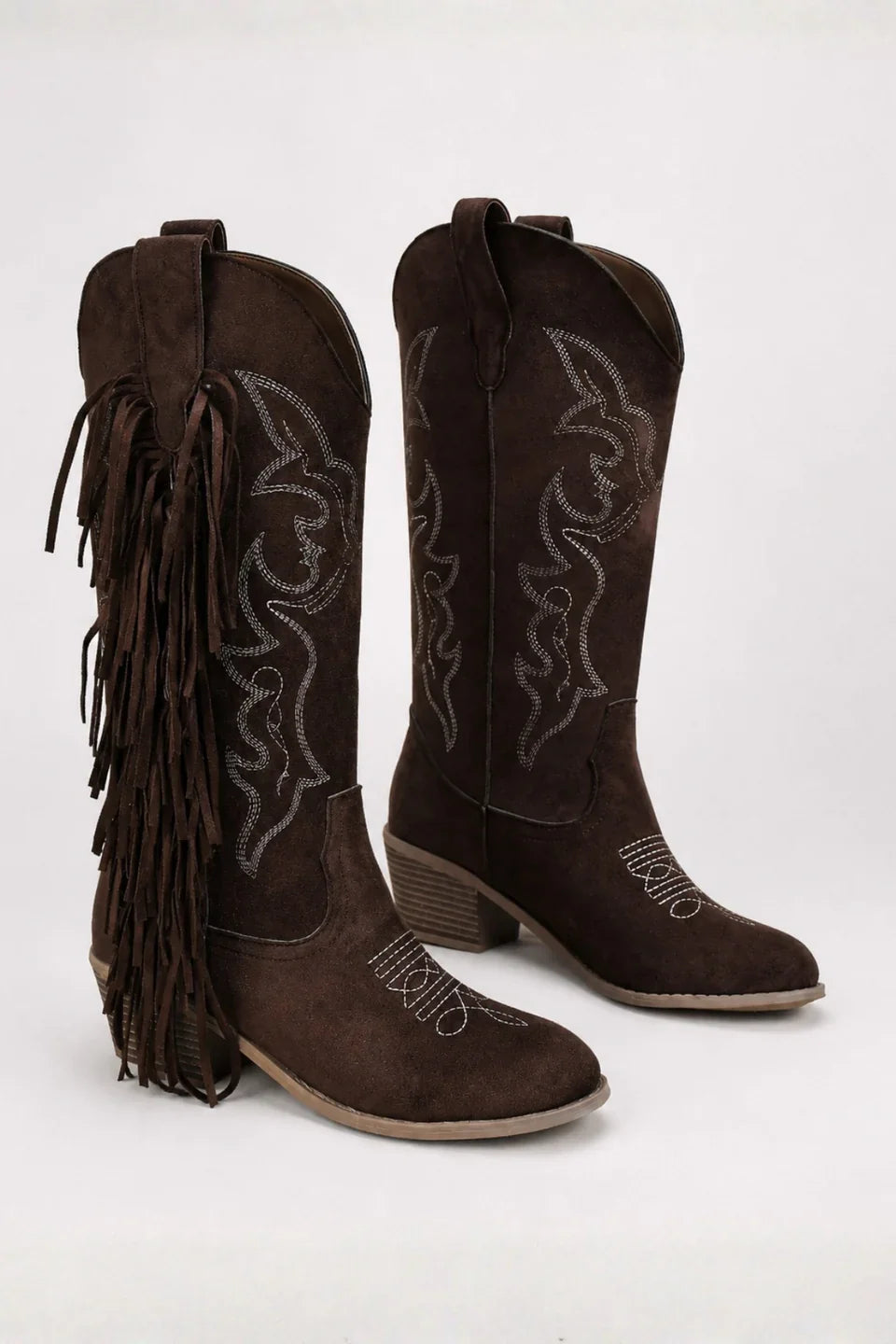 Bottes western brodées à franges Malvina — Amielle Paris
