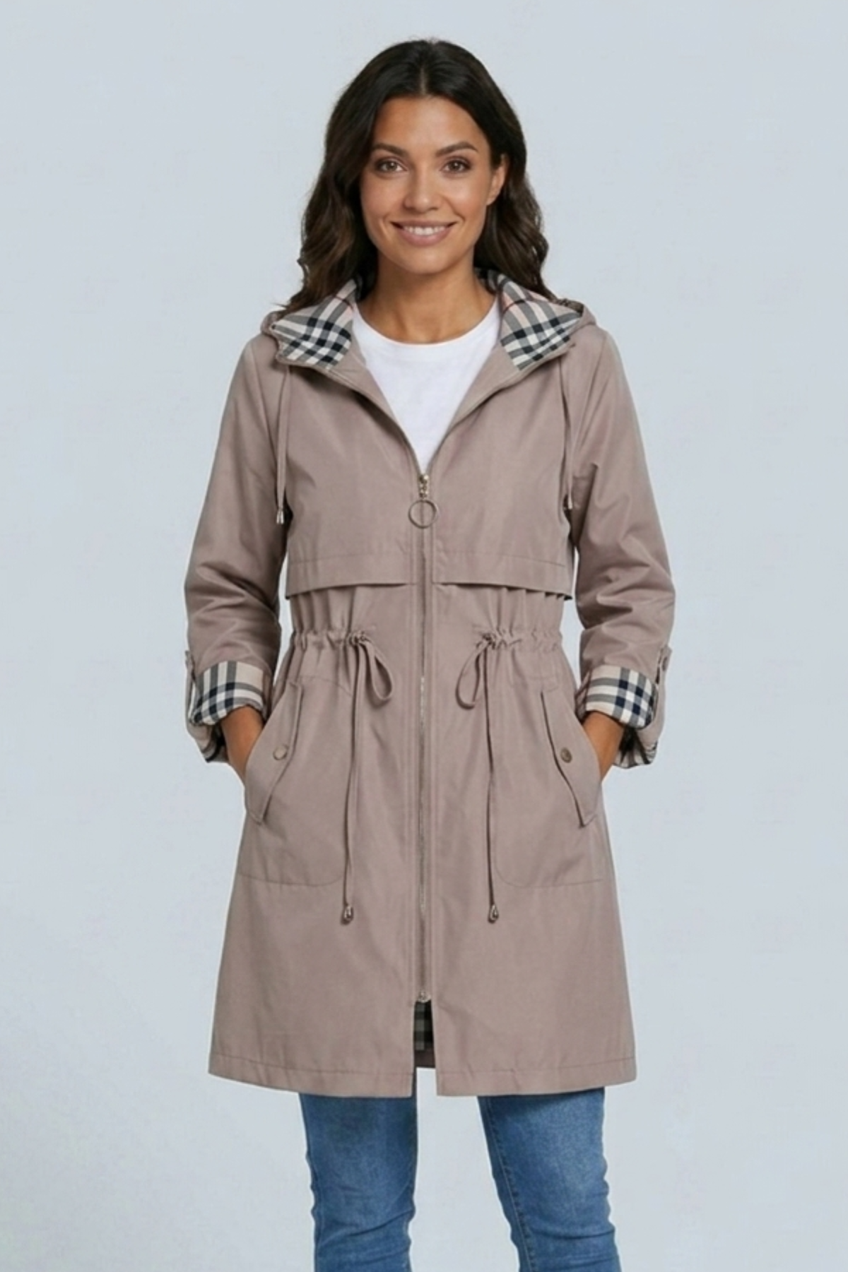 Parka mi-longue à capuche — Ambre — Amielle Paris
