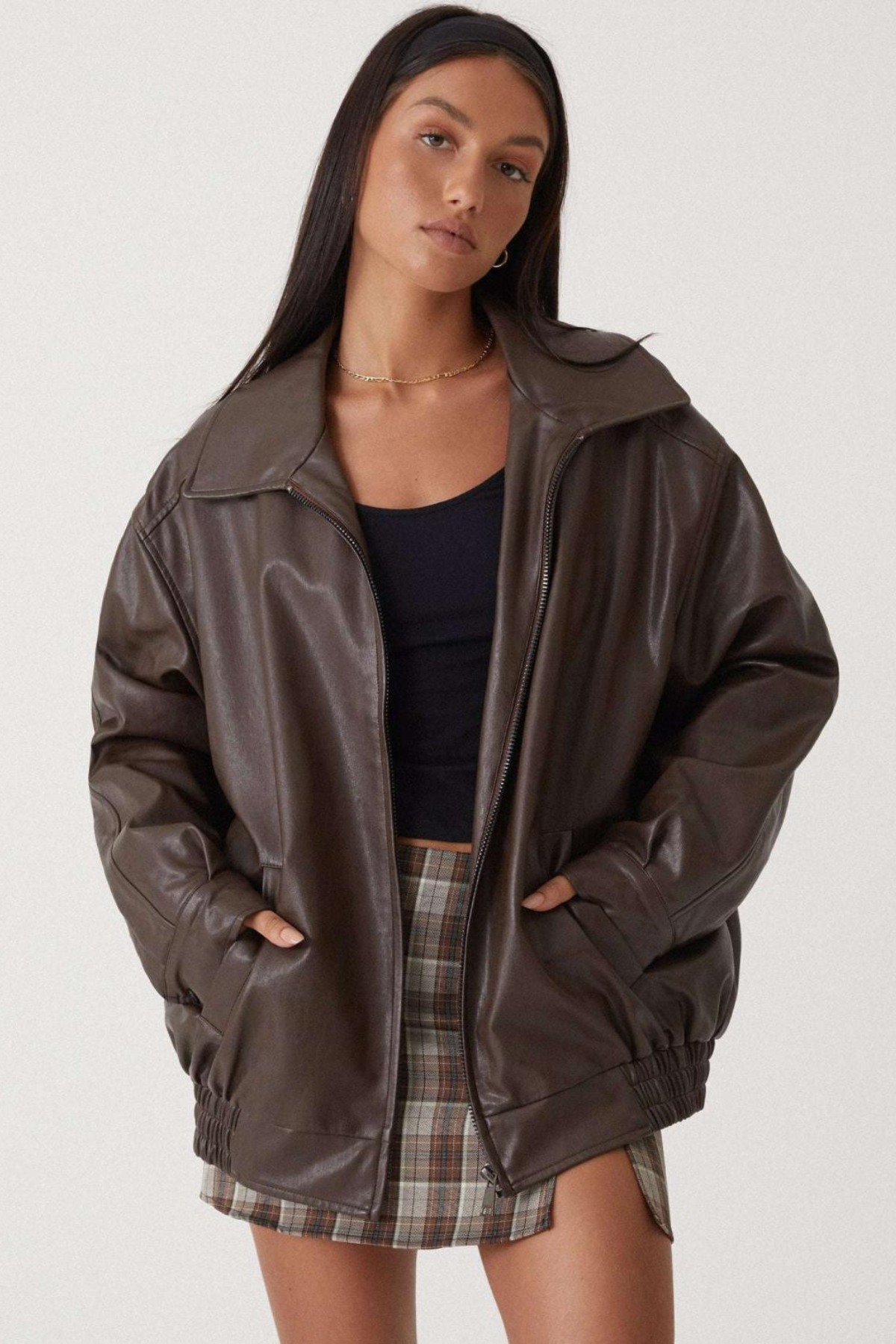 Émilie — Bomber ample en simili cuir — Amielle Paris