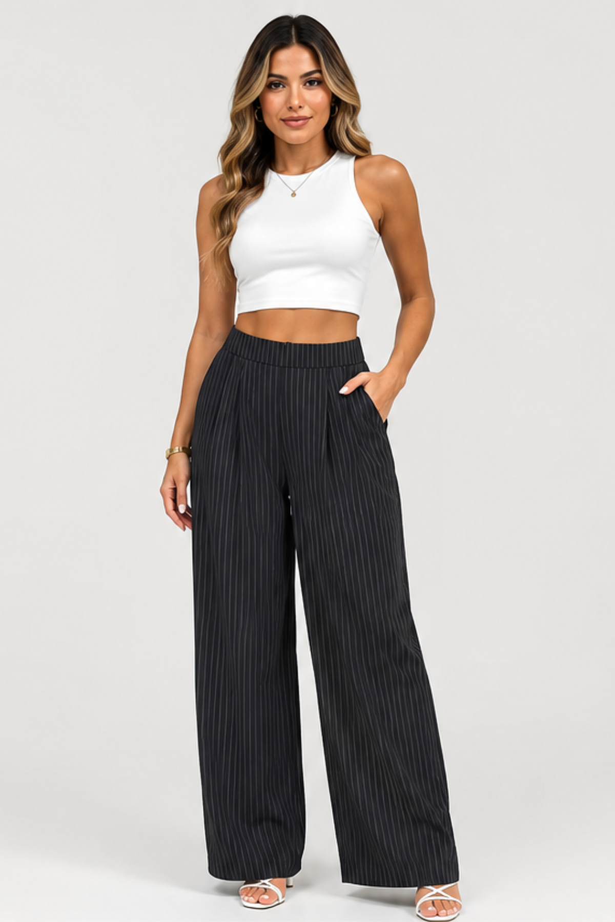 Pantalon large à taille croisée — Zarifi — Amielle Paris