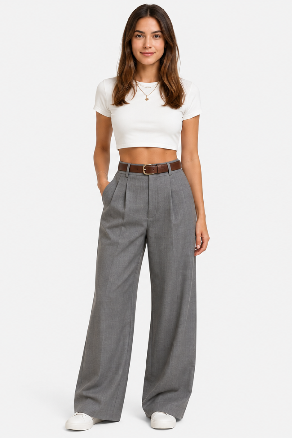 Pantalon large taille haute — Lila — Amielle Paris