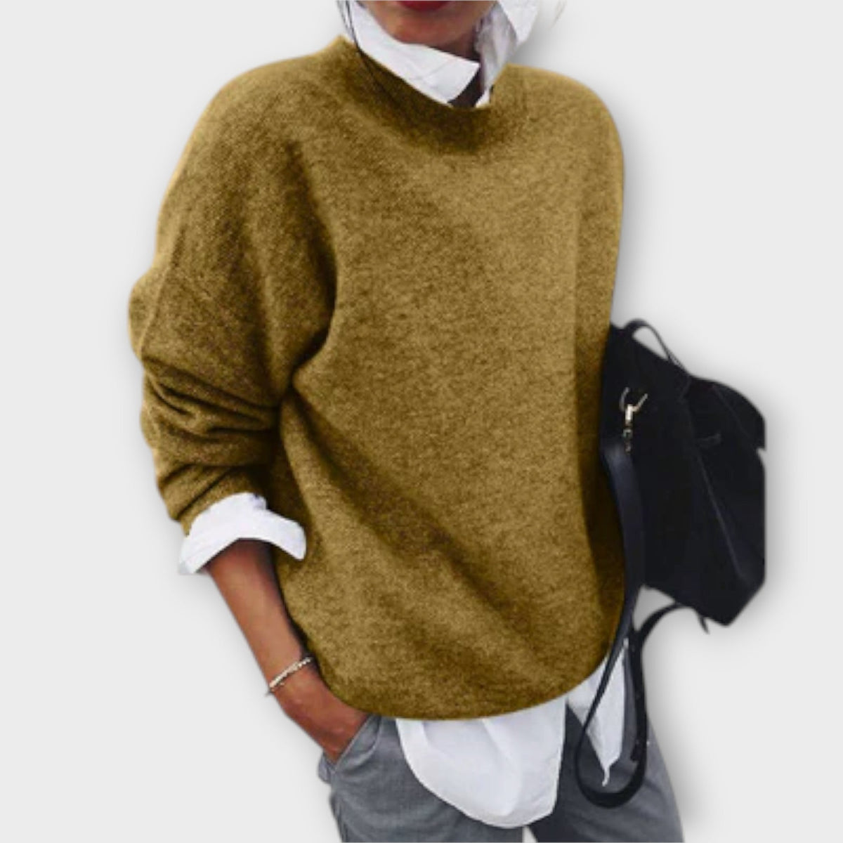 Loredana | Pull vert olive