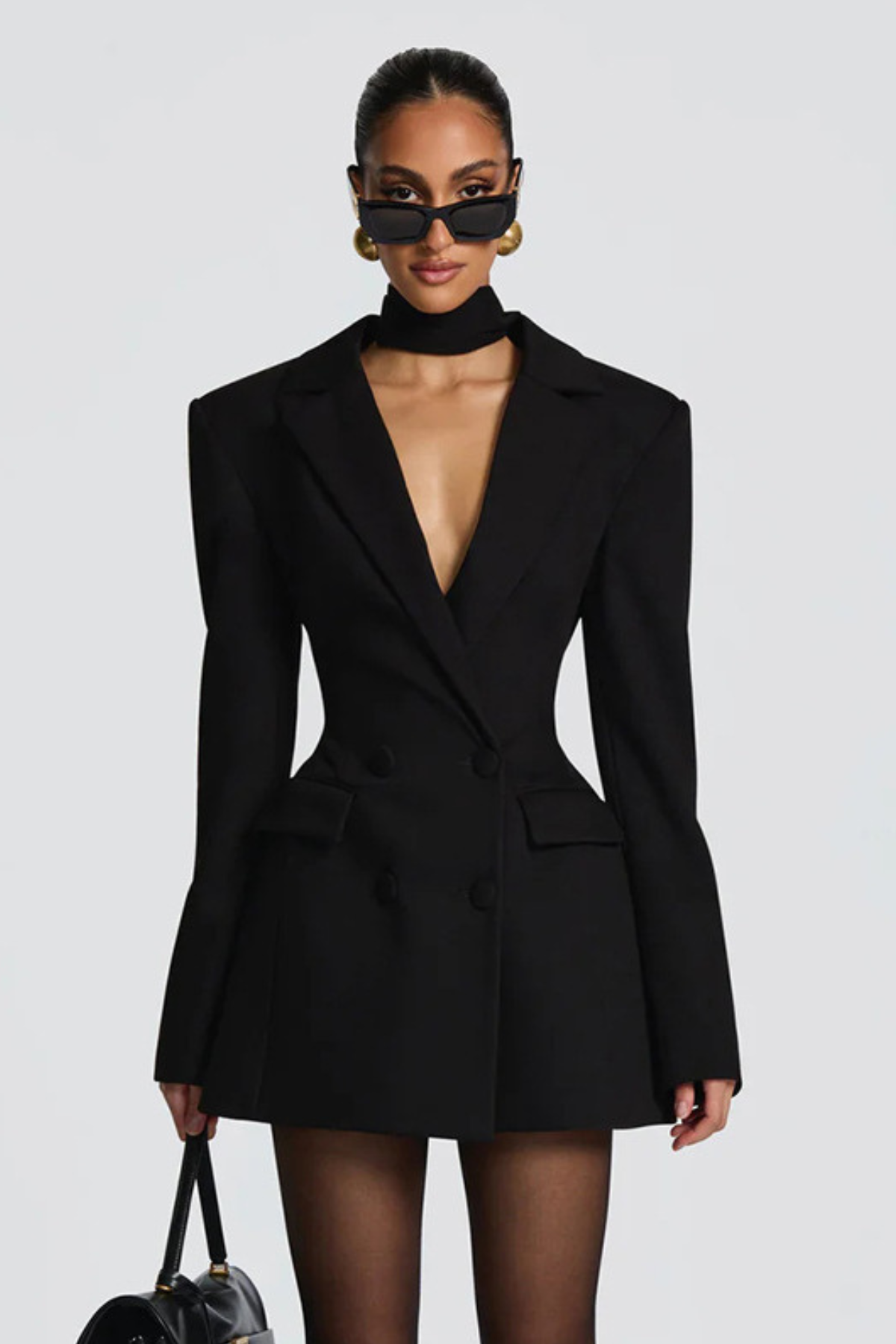 Remy — Blazer croisé cintré à basque — Amielle Paris