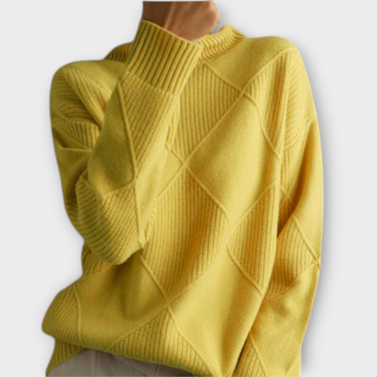Melanie | Pull jaune à col roulé