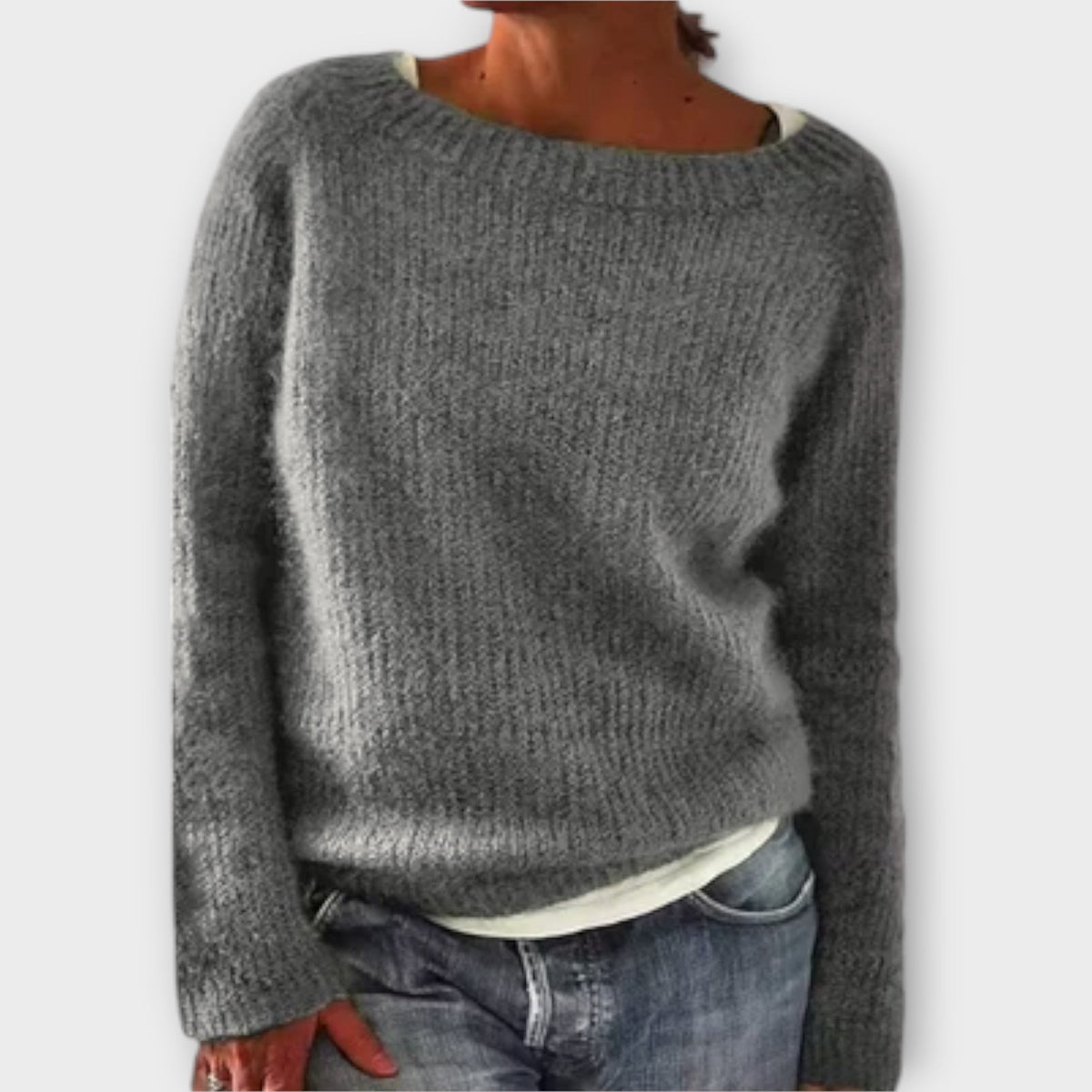Regine | Pull gris uni