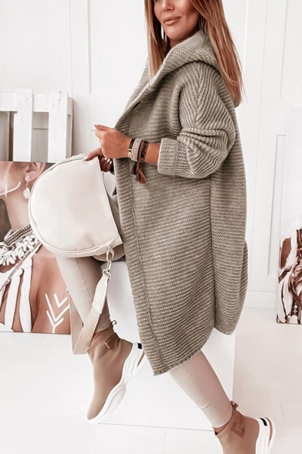 Gilet long boutonné à capuche — Amielle Paris