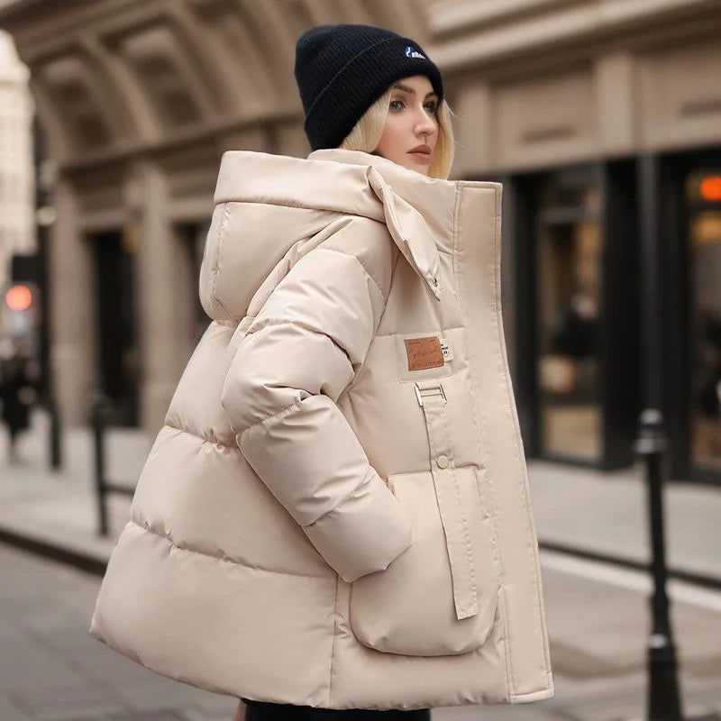 Riley — Doudoune longue zippée à capuche — Amielle Paris