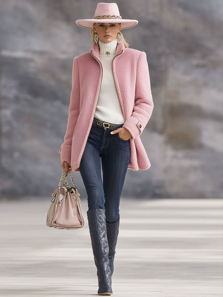 Veste en polaire zippée à col montant — Amielle Paris