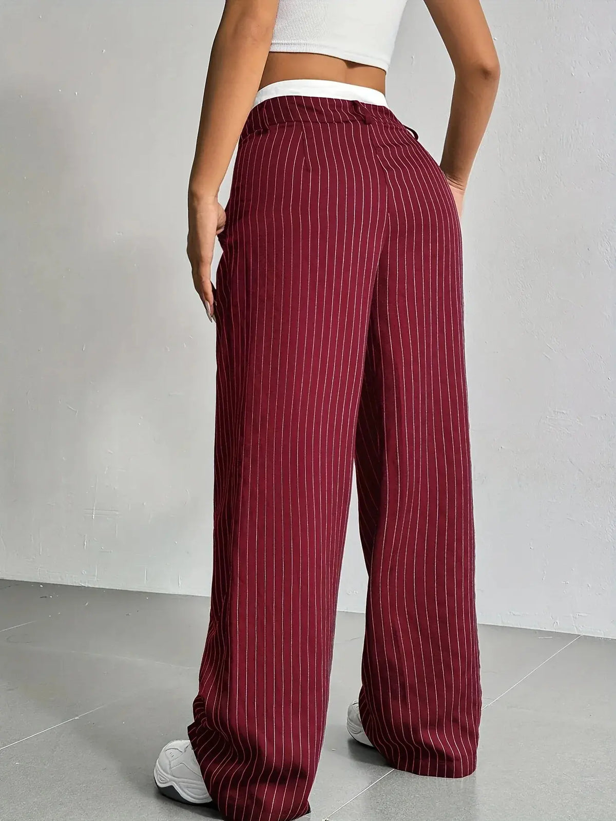 Pantalon large à fines rayures — Amielle Paris