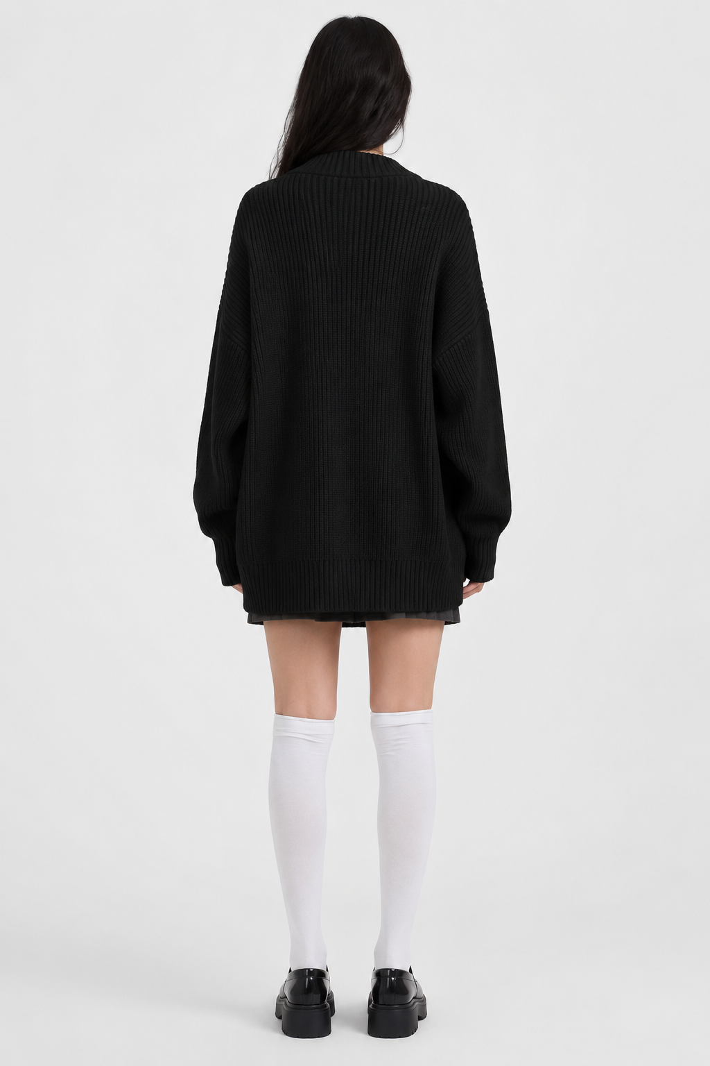 Cardigan long côtelé à manches amples — Amielle Paris