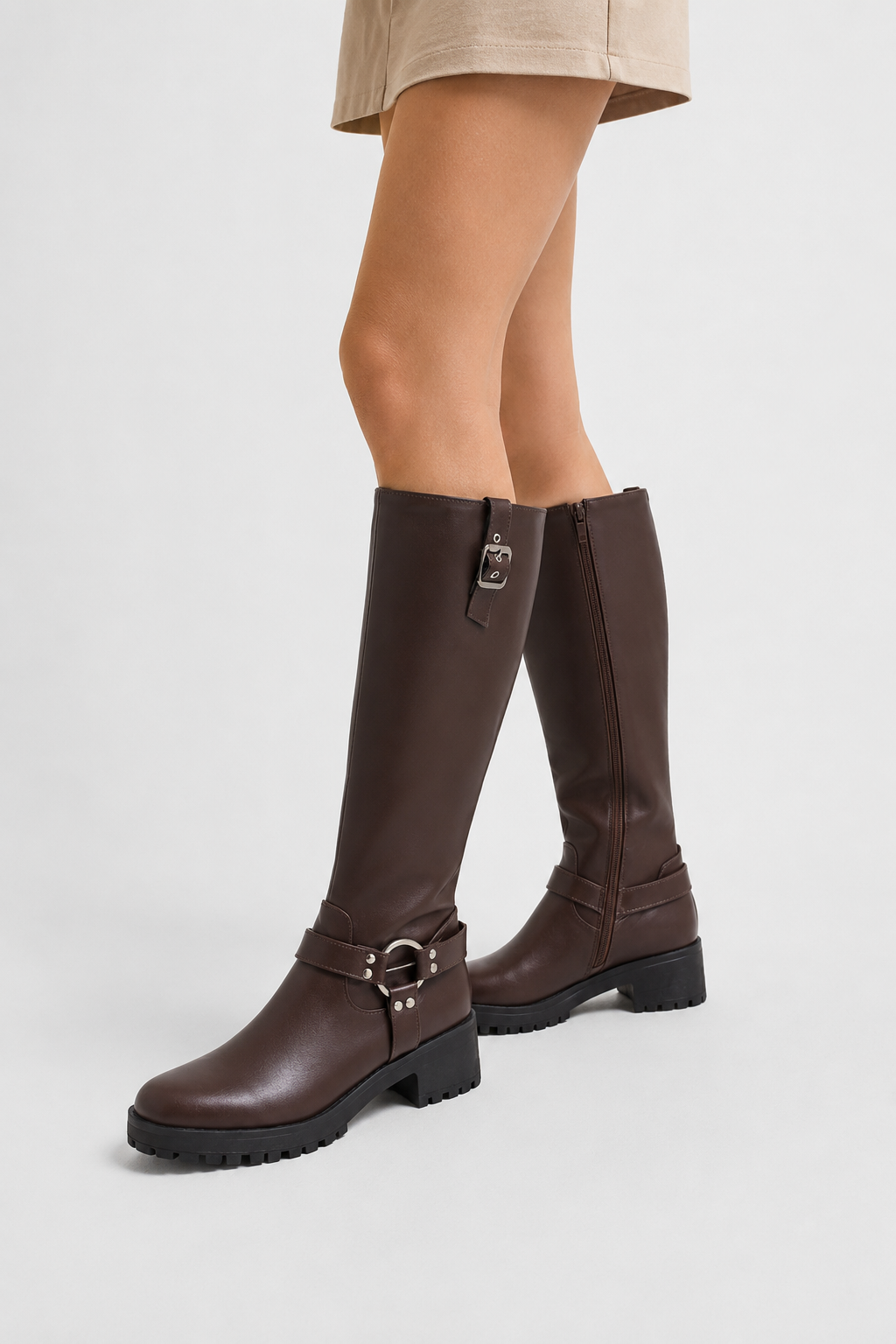 Bottes motardes à boucles Eugénie — Amielle Paris