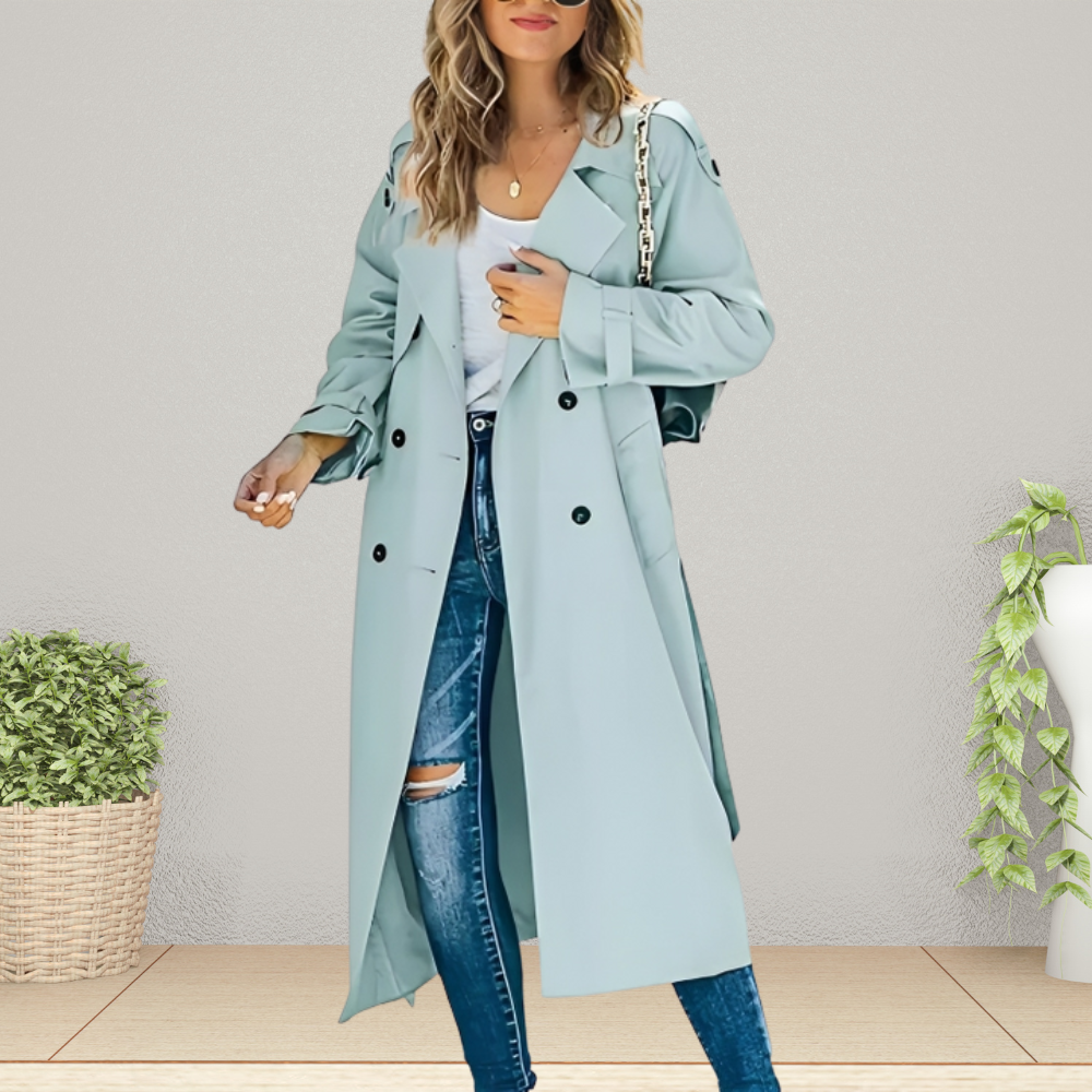 Lucille — Trench long à double boutonnage — Amielle Paris