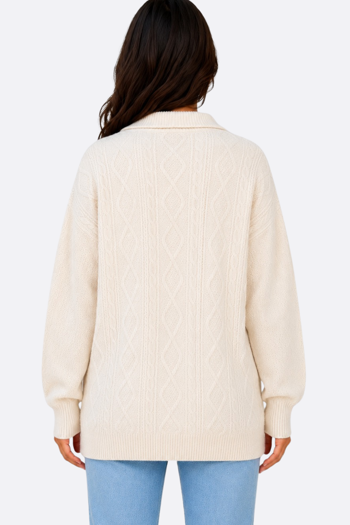 Pull torsadé à col zippé — Nina — Amielle Paris