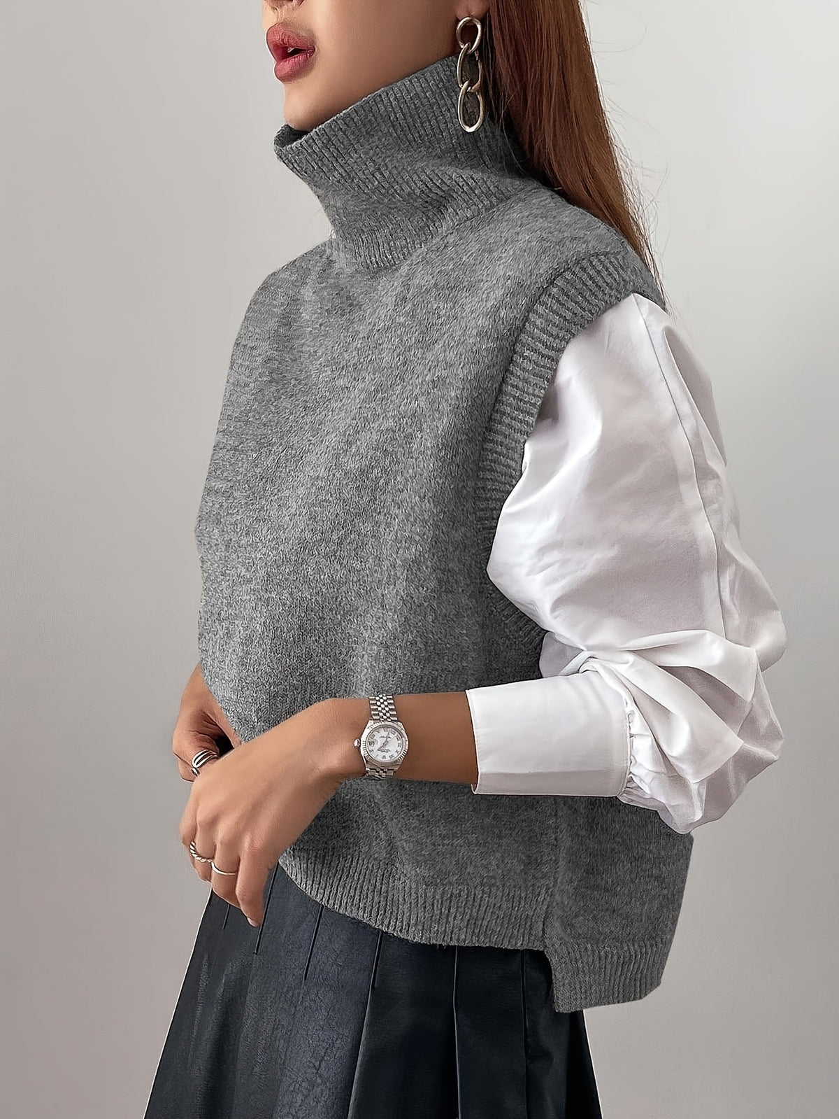 Pull sans manches à col roulé — vue 14