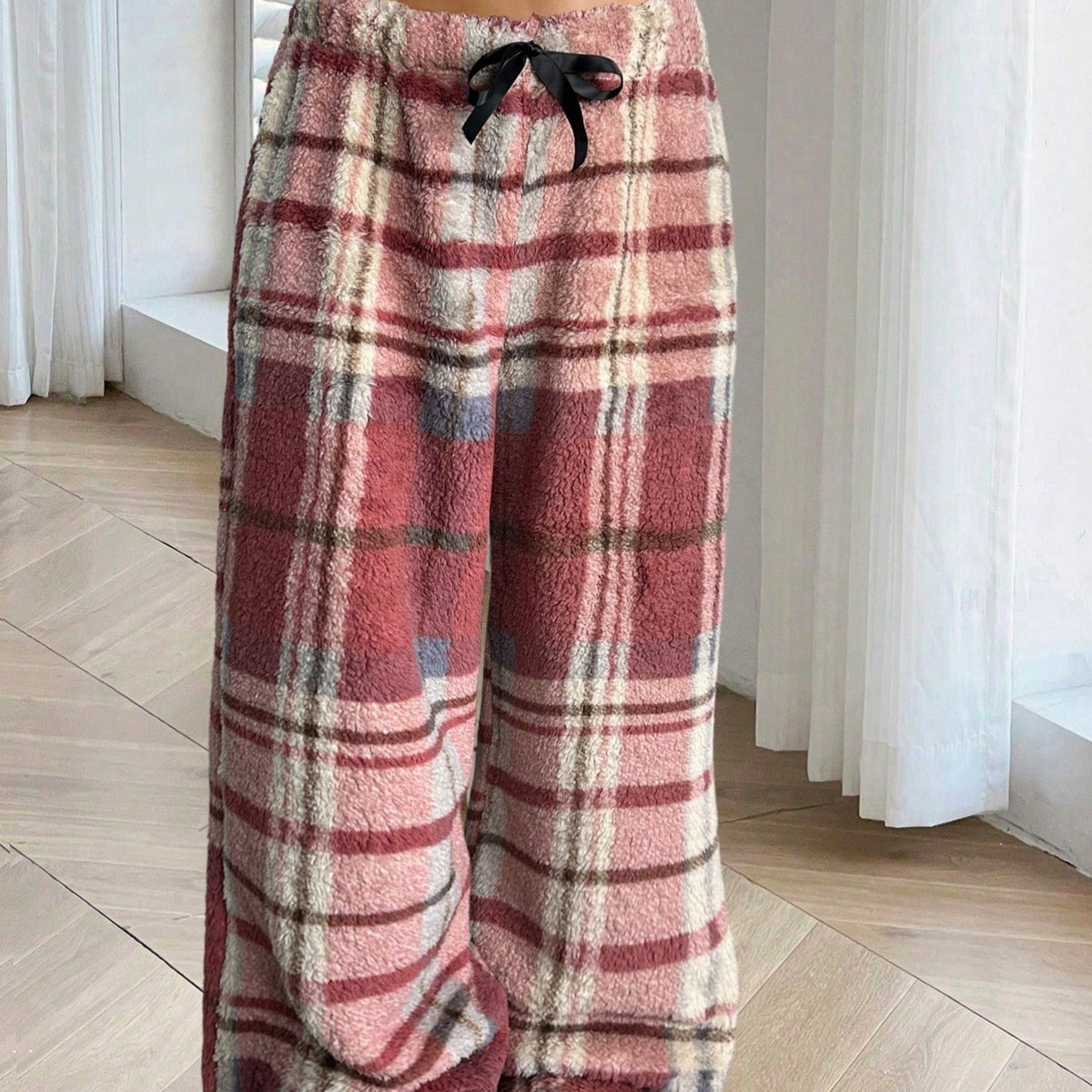 Pantalon d'intérieur à carreaux et taille à nouer — Amielle Paris
