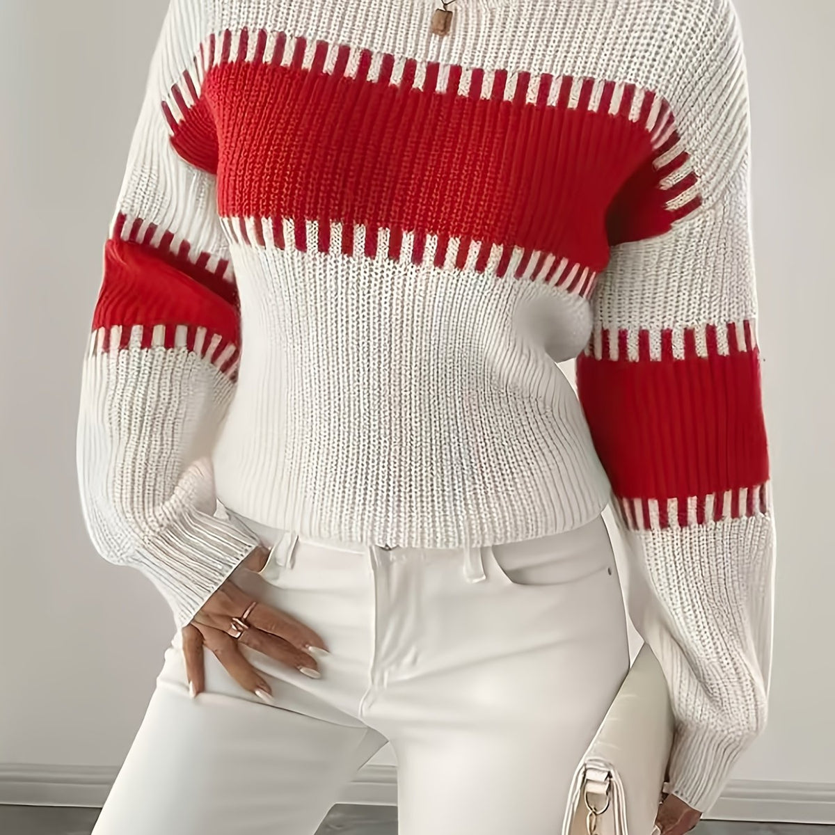 Margaux | Pull rayé à épaules tombantes — Amielle Paris