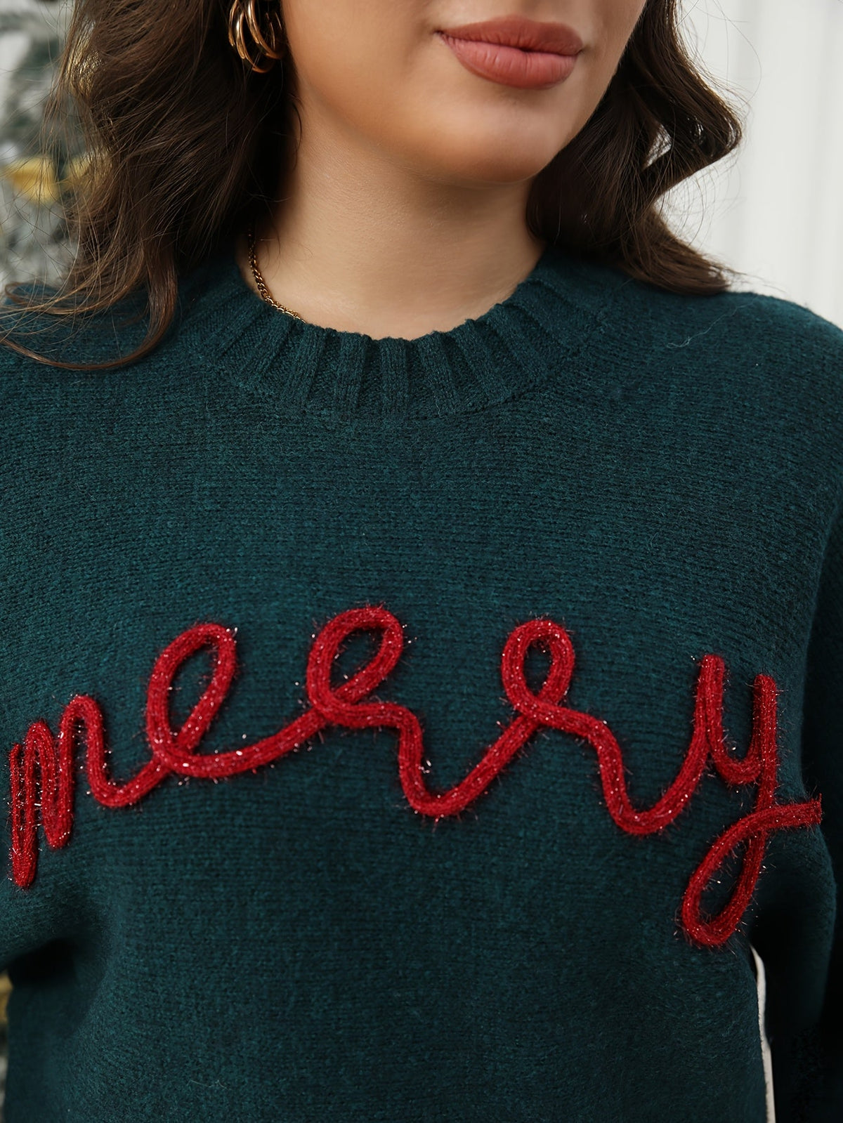 Pull de Noël à inscription Merry et col rond — Amielle Paris