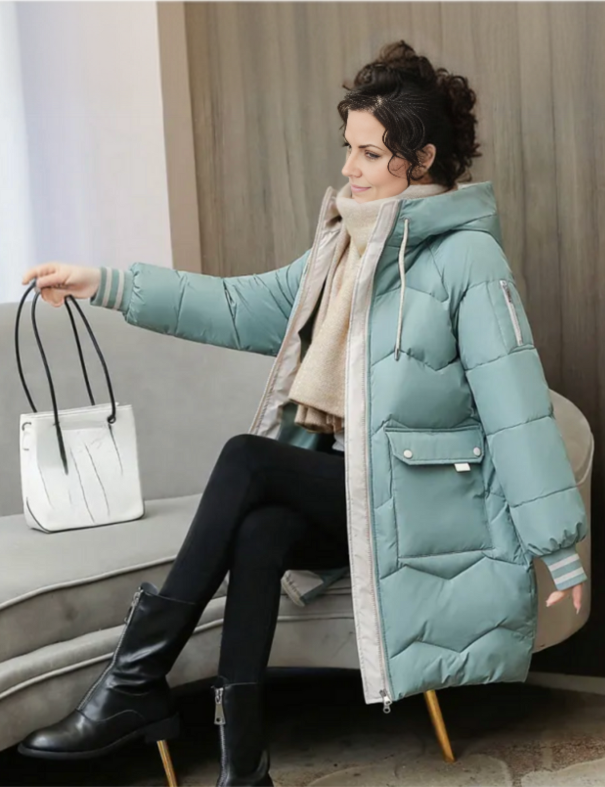 Hannah — Veste longue d’hiver à capuche — Amielle Paris