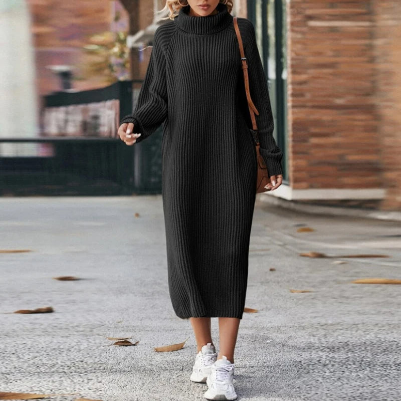 Juliette — Robe pull midi à col roulé — Amielle Paris