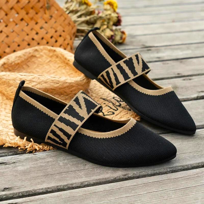 Chaussures Mary Jane en maille à bout pointu — Amielle Paris