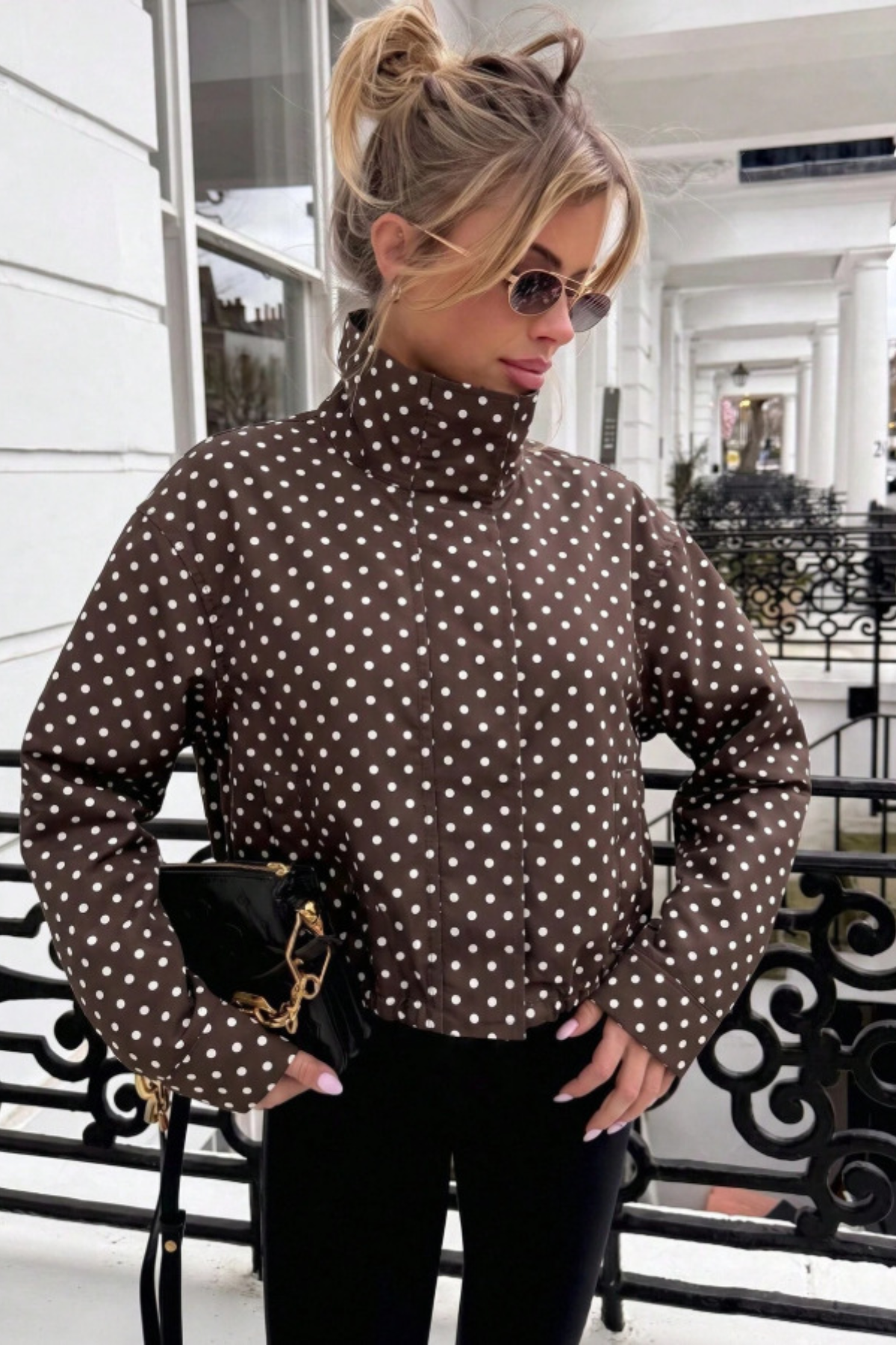 Polly — Bomber ample à pois — Amielle Paris