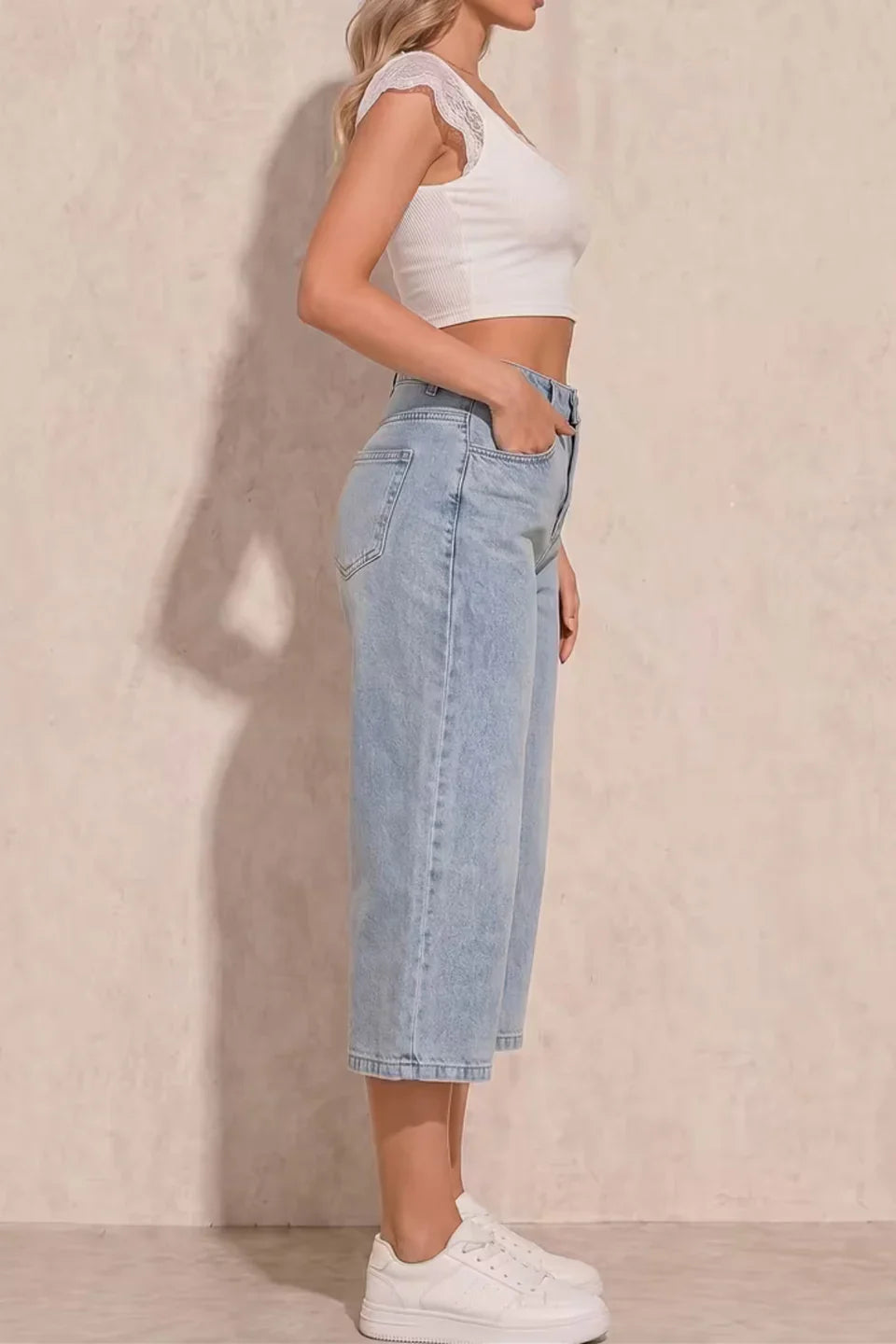 Jean large court taille haute — Théa — Amielle Paris