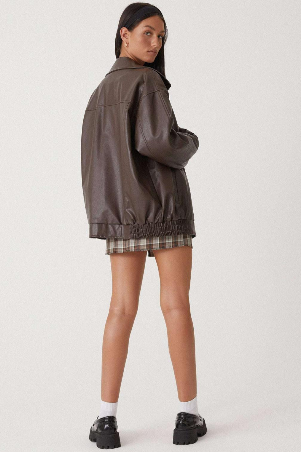 Émilie — Bomber ample en simili cuir — Amielle Paris