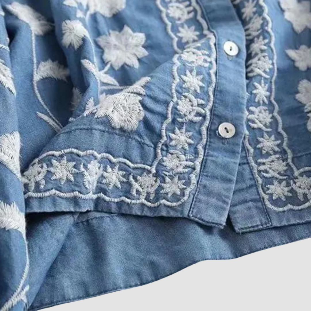 Lavinia — Cardigan à broderies florales — Amielle Paris