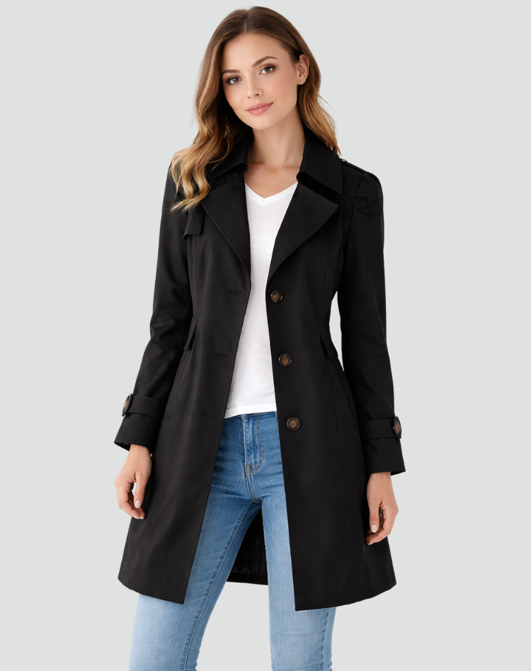 Trench court cintré à boutonnage croisé — Amielle Paris