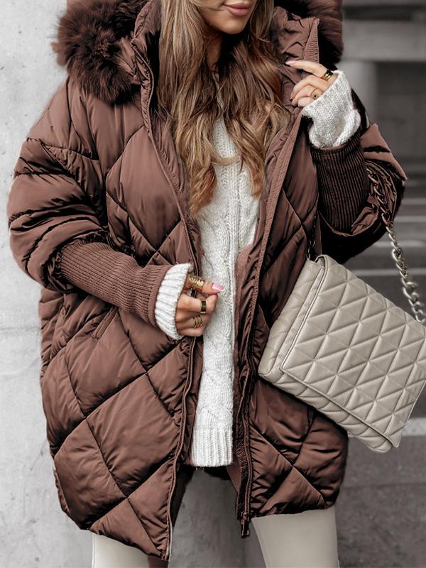 Elara — Veste ample matelassée en losanges — Amielle Paris