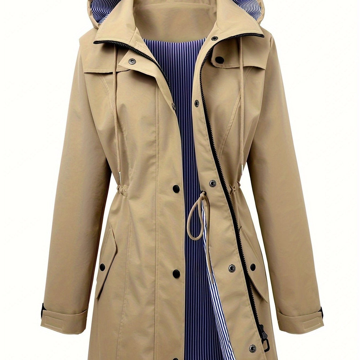 Parka longue à capuche et taille ajustable — Amielle Paris