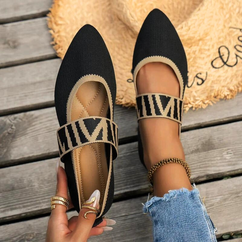 Chaussures Mary Jane en maille à bout pointu — Amielle Paris