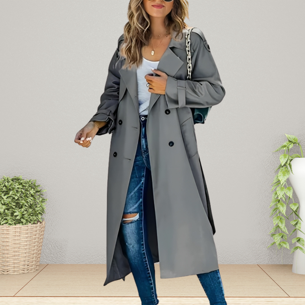 Lucille — Trench long à double boutonnage — Amielle Paris