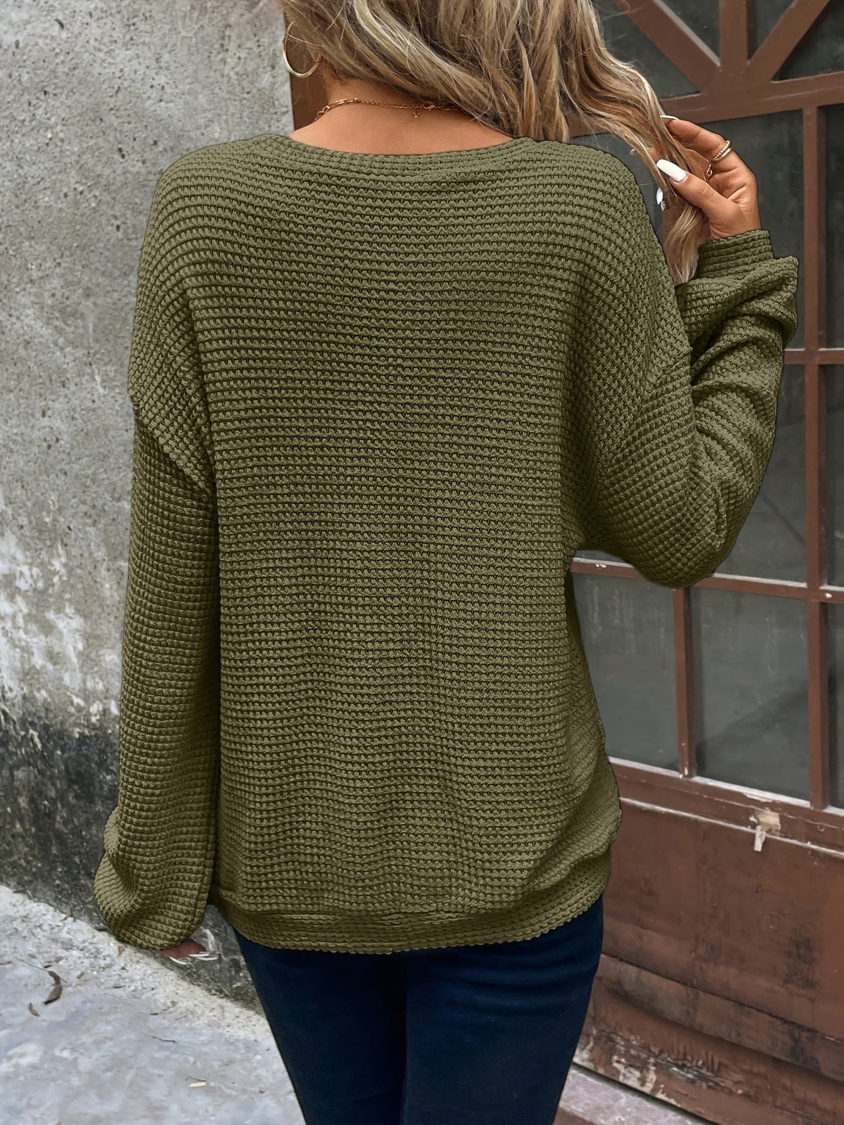Pull gaufré à épaules tombantes — Amielle Paris