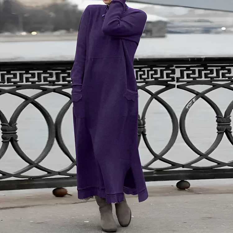 Clara — Robe longue en maille à poches — Amielle Paris