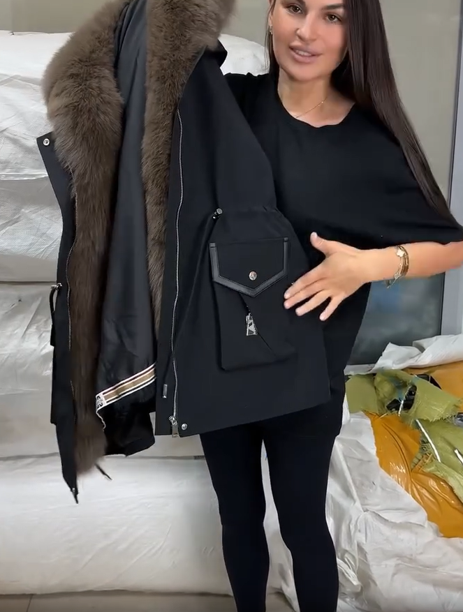 Mirella — Veste matelassée à col duveteux — Amielle Paris