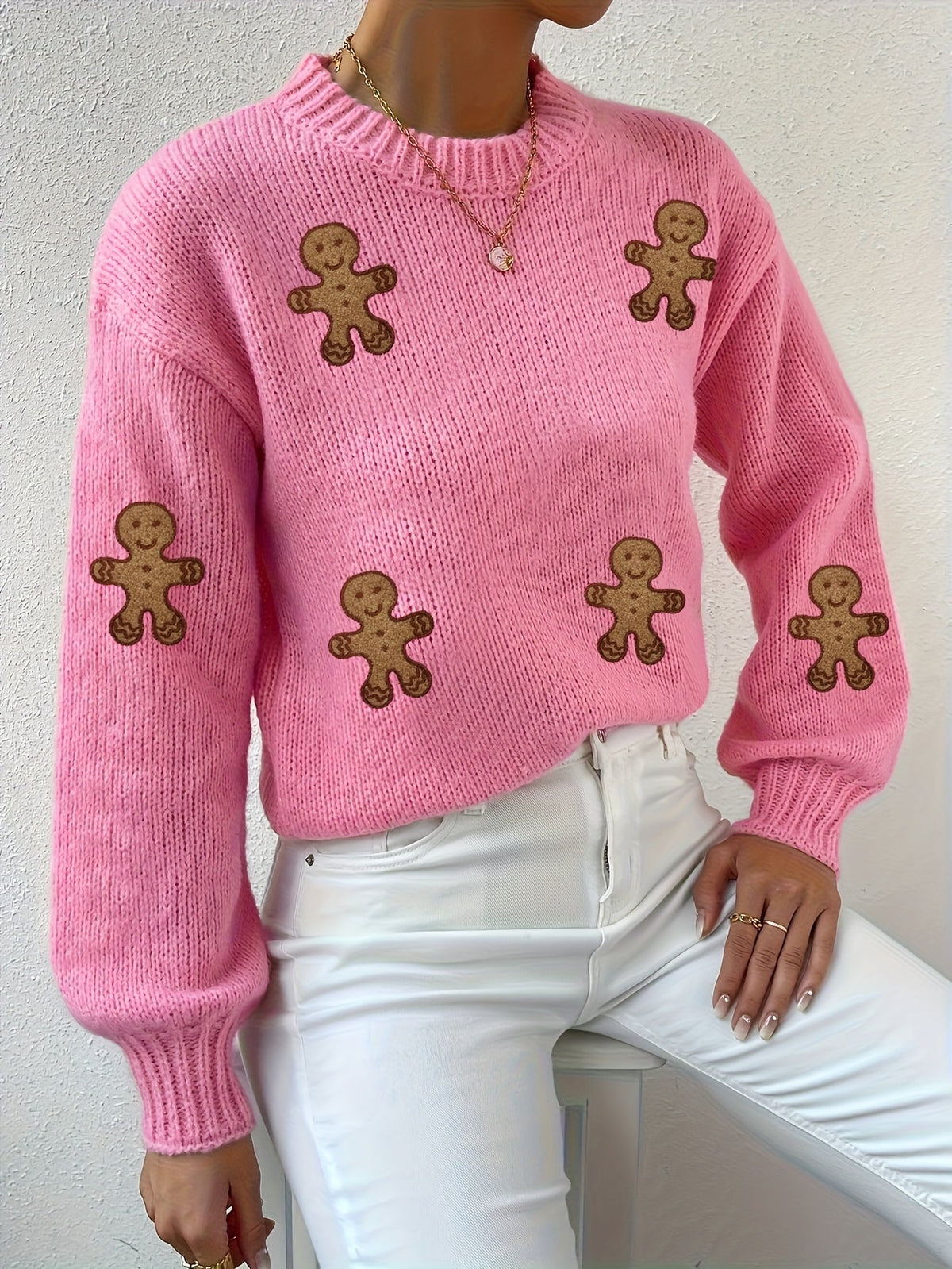 Pull de Noël à motif pain d'épices — Amielle Paris